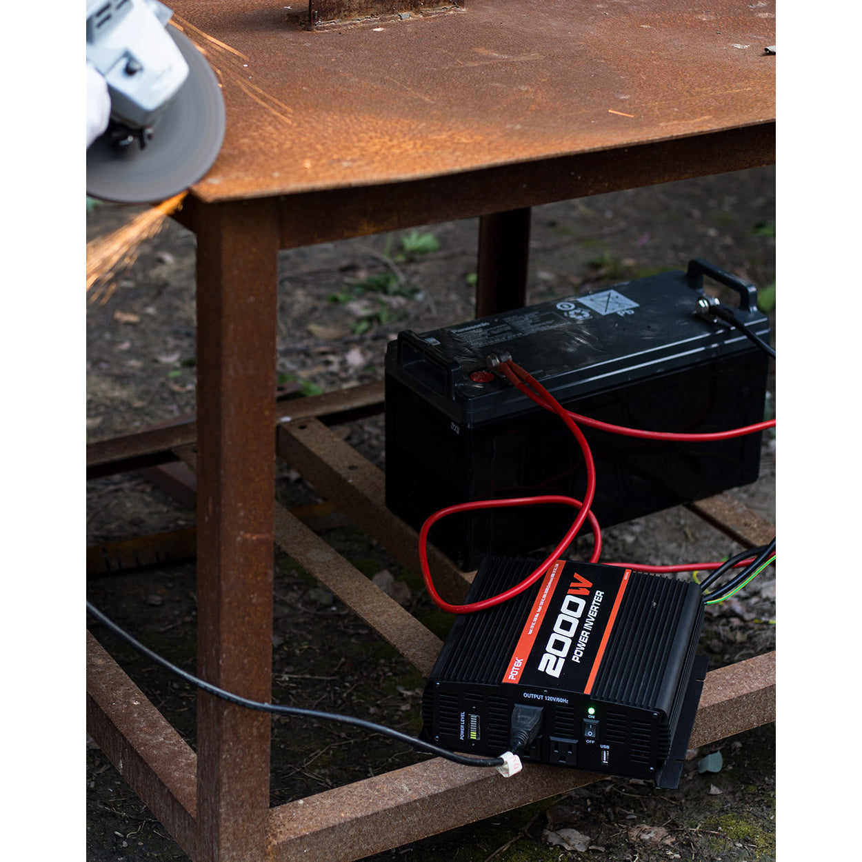 Potek MA2000-1111 2000W 3 AC Outlet & USB Port Portable Power Inverter, Black