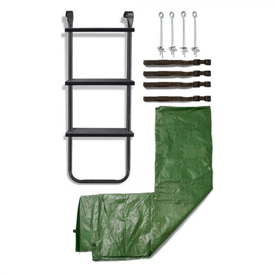 Plum 12 Foot Trampoline Accessory Kit with Safety Ladder and Anchor Kit, Green