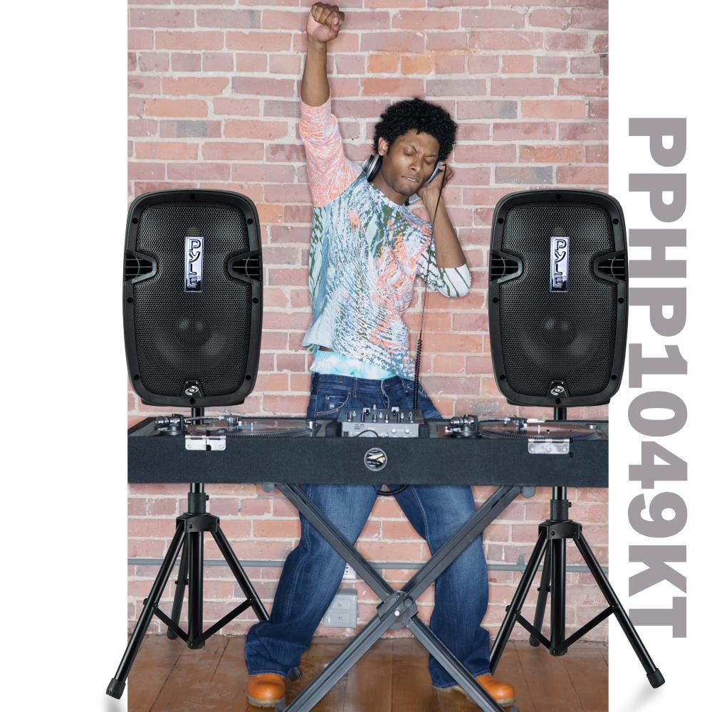 Pyle Active Passive Bluetooth Dual Loudspeaker Sound System and Mic (2 Pack) - VMInnovations