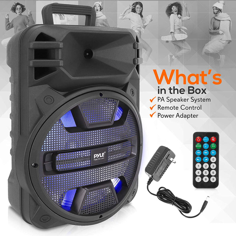 Pyle 12 Inch Portable Bluetooth Karaoke System Speaker with LED Lights (4 Pack)