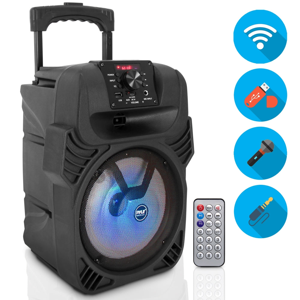 Pyle PPHP844B Portable Bluetooth Speaker System w/ Flashing Party Lights(4 Pack)