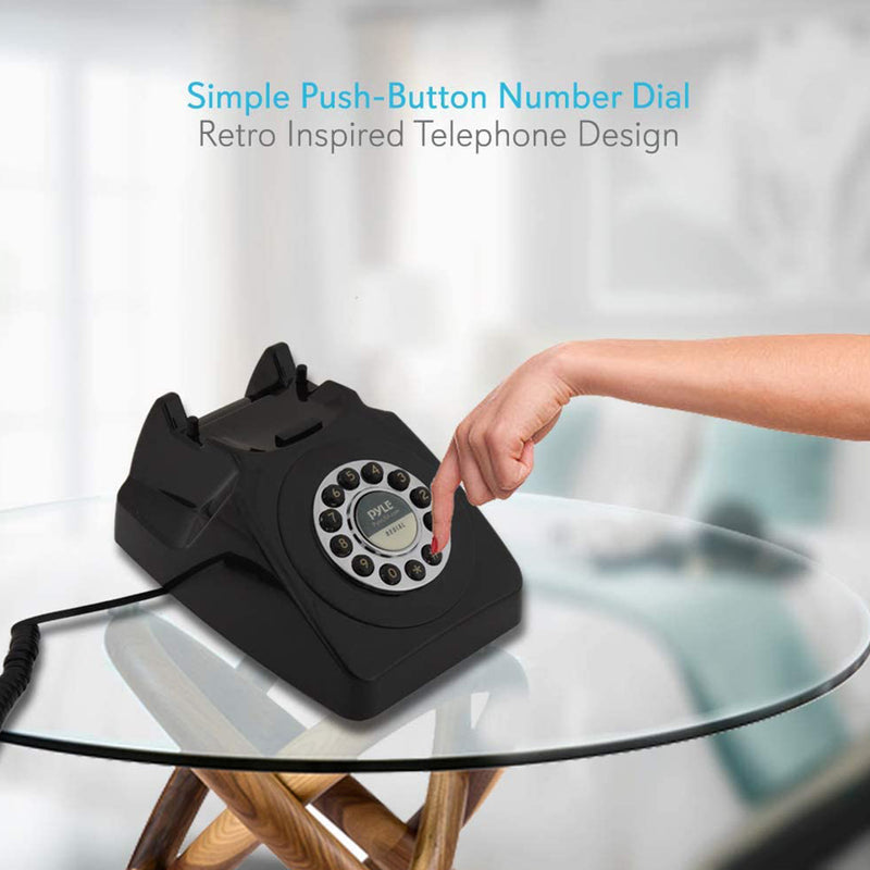 Pyle Vintage Classic Style Corded Phone Retro Design Landline Telephone (4 pack)