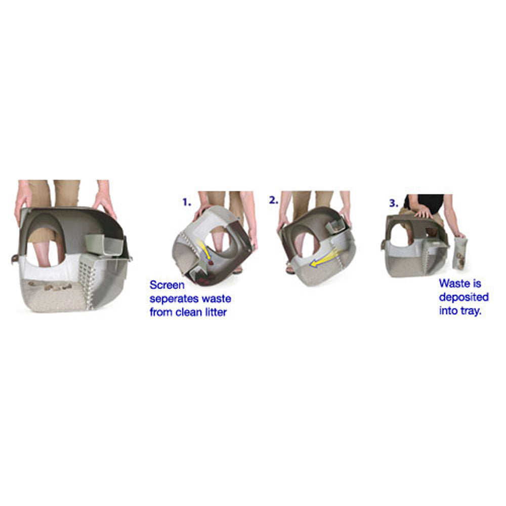 Omega Paw Roll N Clean Self Separating Self Cleaning Litter Box, Blue (Open Box) - VMInnovations