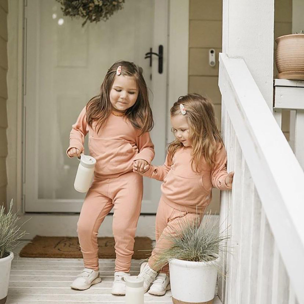 Goumikids Unisex Toddler Loungewear Organic Sleeper Pajama Set, 4T Prickly Pear