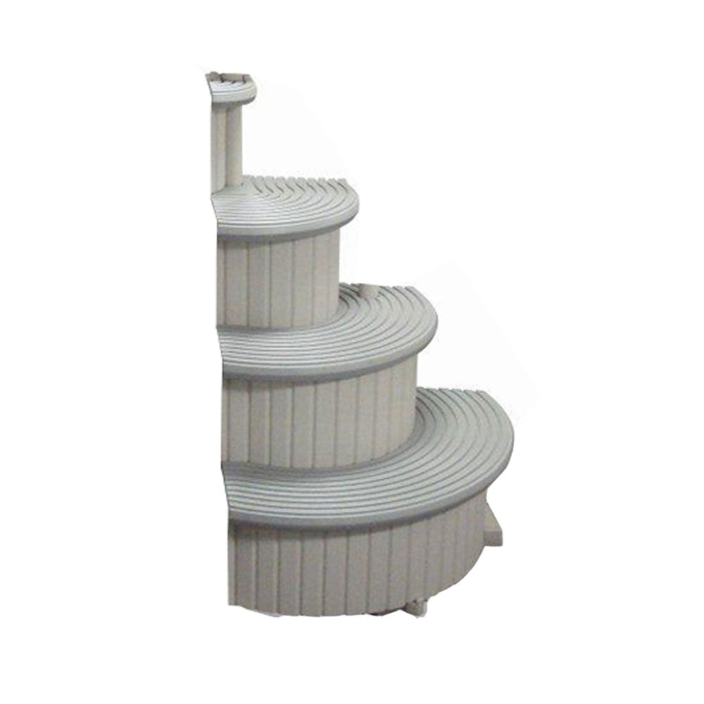 Confer Grey 4-Step Above Ground Pool Entry Steps Curved Add-on (Open Box)