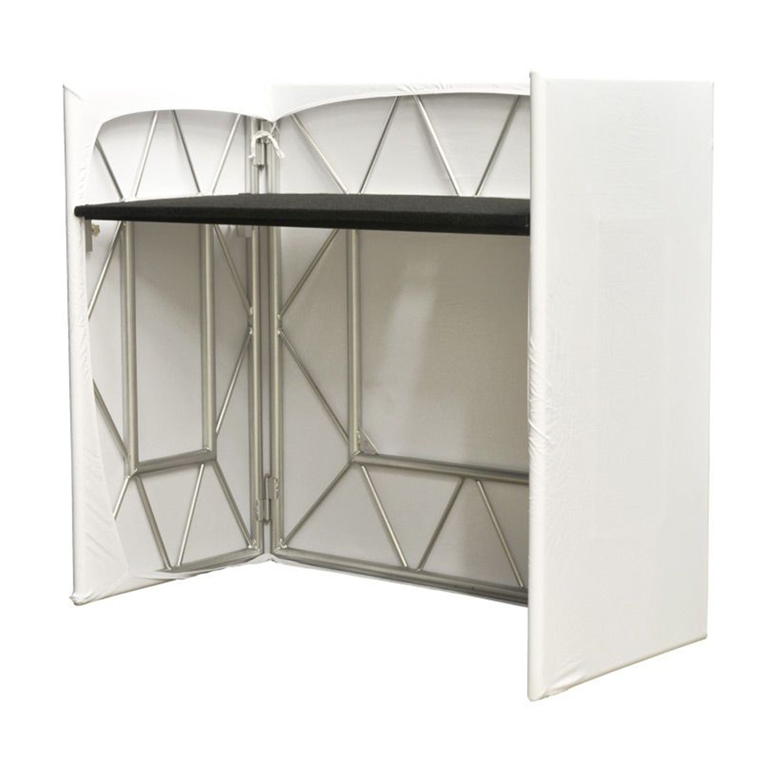 ADJ Pro Event Table Fitted Scrim Tablecloth for DJ Setup to Hide Cables, White - VMInnovations