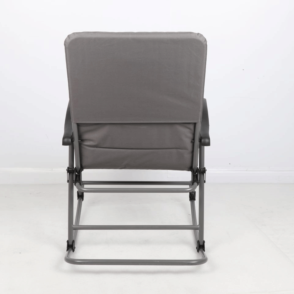 Portal Outdoor Portable Folding Camping Rocking Chair Recliner, Gray (2 Pack)