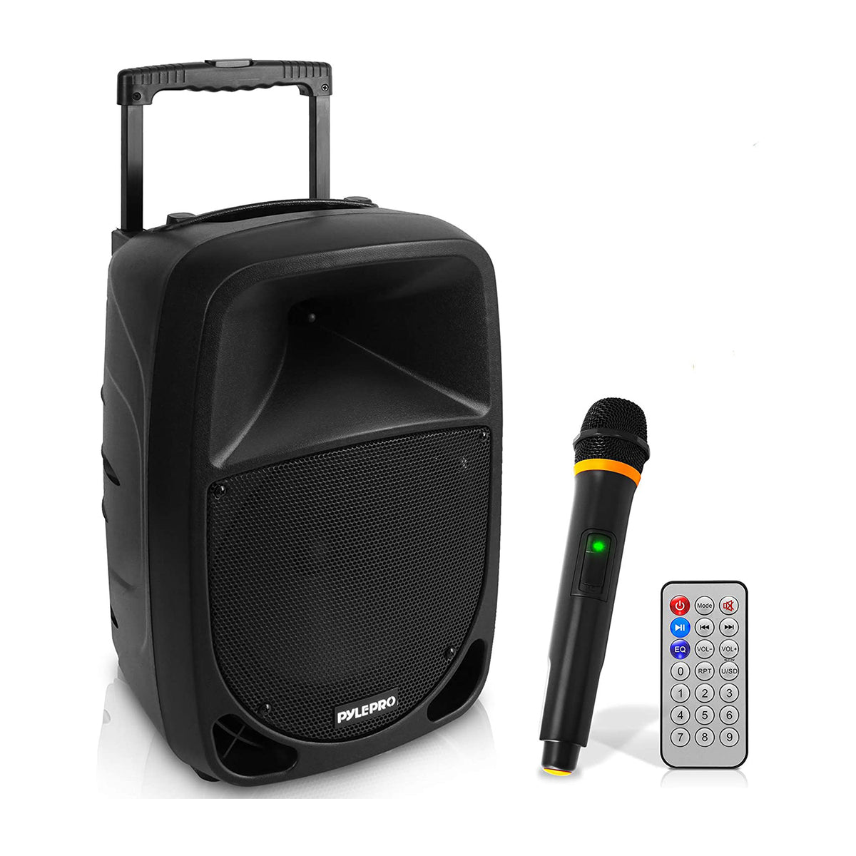 Pyle PSBT105A 1000W 10 Inch Bluetooth Portable Stereo Karaoke Speaker with UHF Wireless Microphone and Built In Rechargeable Battery (2 Pack)