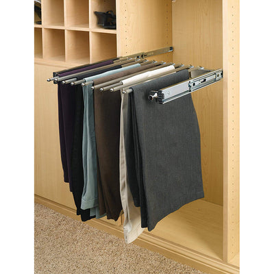 Rev-A-Shelf 24" Pull Out Closet Wire Pant Rack for 13 Pairs, Chrome, PSC-2414CR