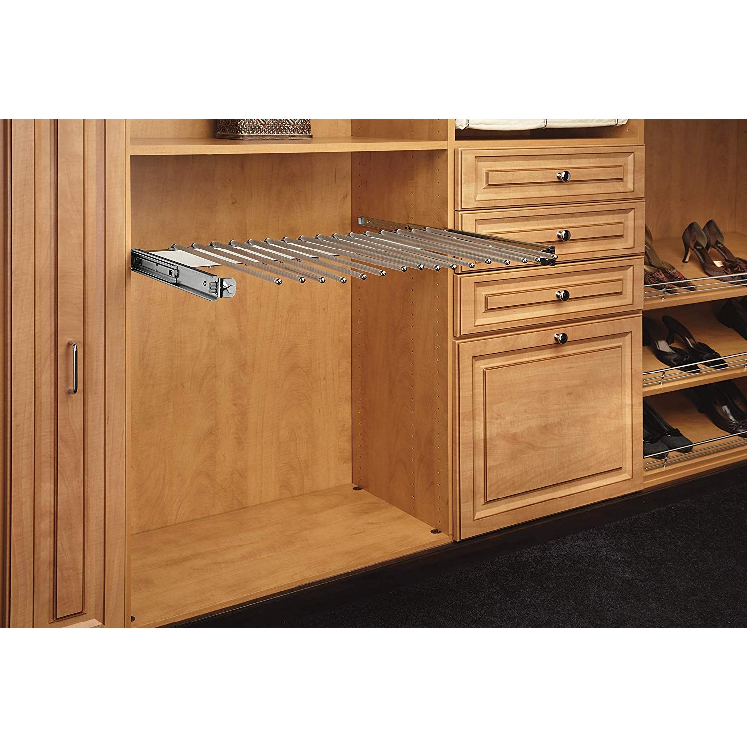 Rev-A-Shelf 30" Pull Out Pants Organizer for Custom Closet, Chrome, PSC-3014CR - VMInnovations