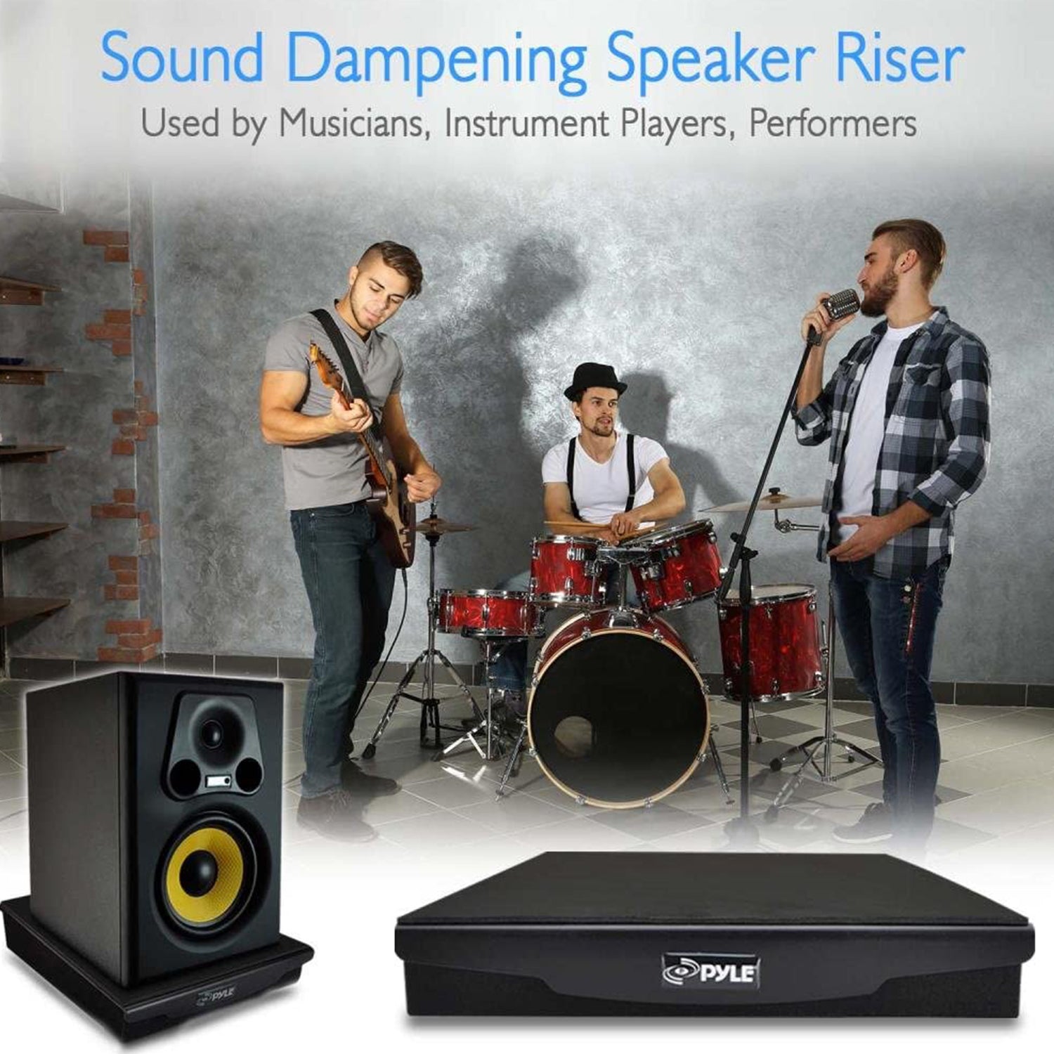 Pyle PSI06 10.4" x 13" Sound Dampening Speaker Riser Acoustic Platform(Open Box)