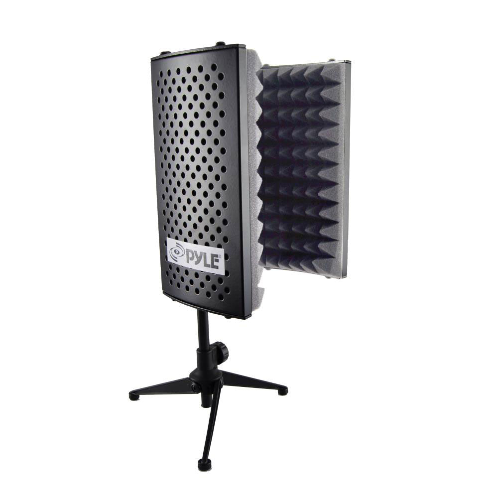 PylePro Compact Noise Absorbing Isolation Shield Freestanding Mic Stand (2 Pack)