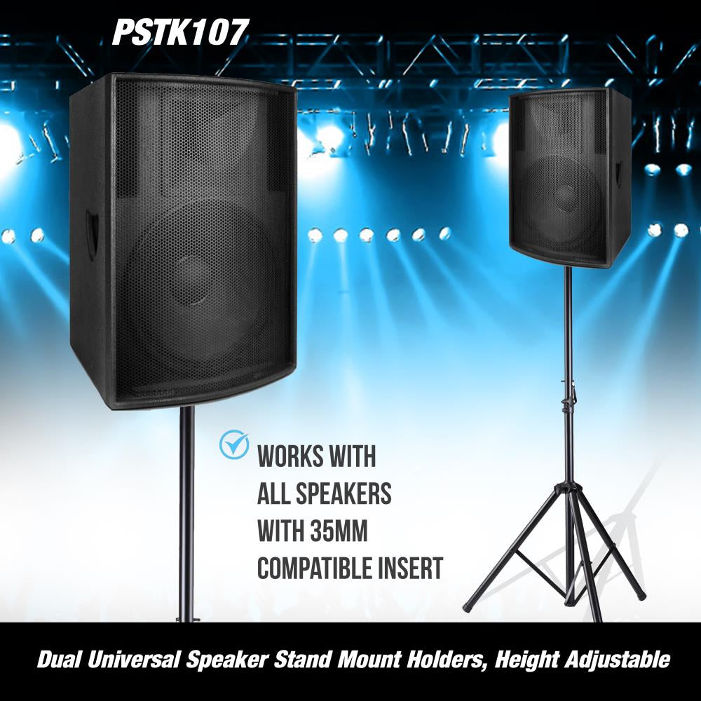 Pyle PSTK107 Dual Speaker Tripod Stand Adjustable Mount Holders Pair (4 Pack) - VMInnovations