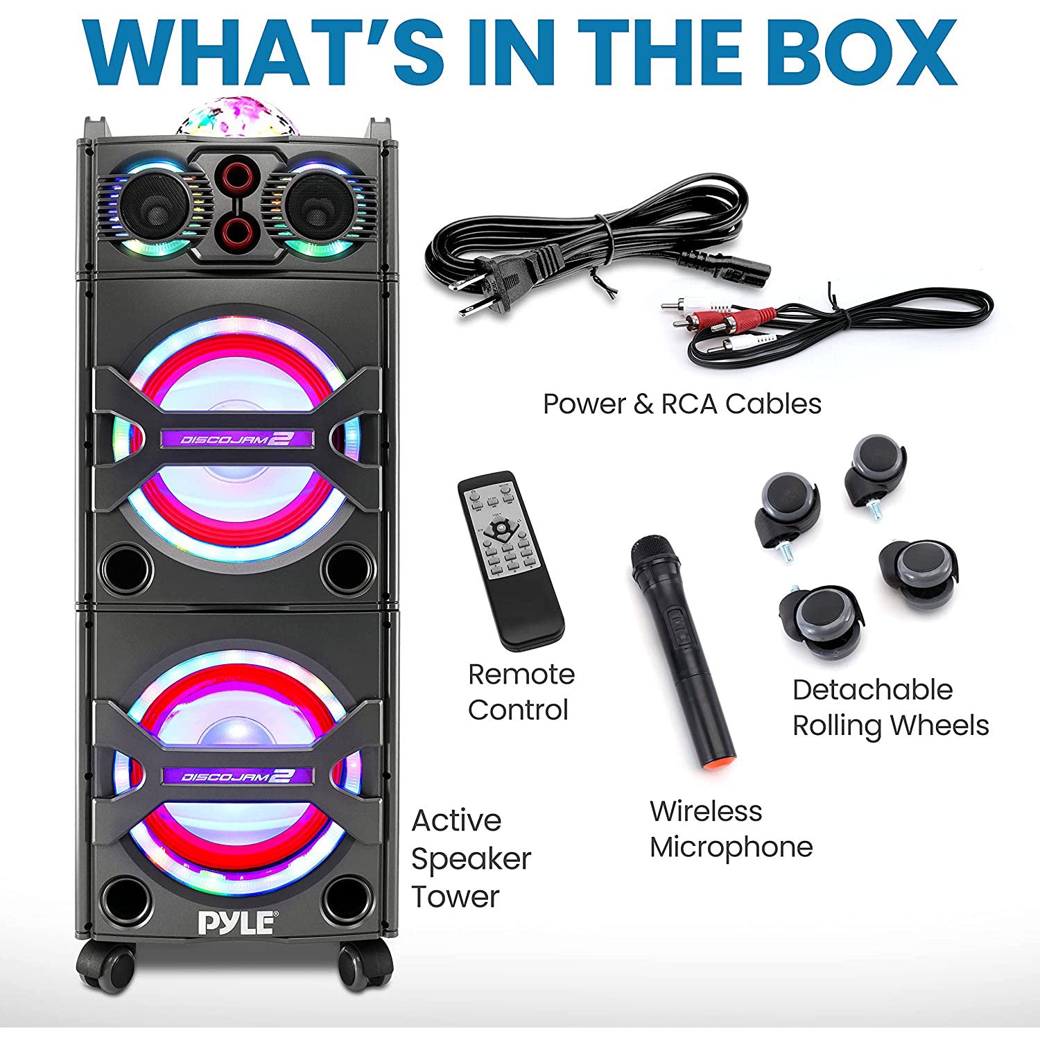 Pyle Portable Bluetooth Speaker System with Flashing Party Lights (Open Box) - VMInnovations