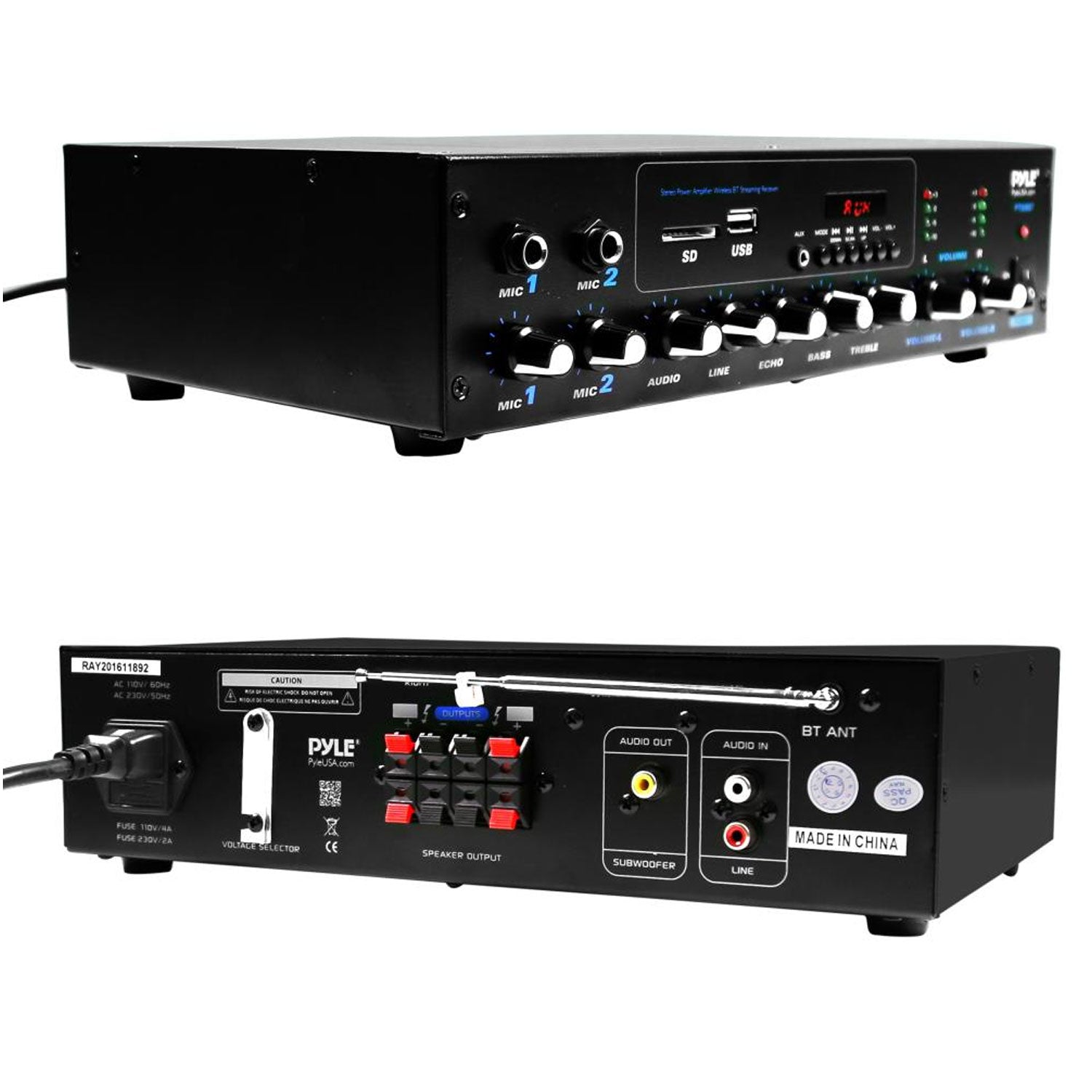 Pyle Bluetooth Desktop Audio 600 Watt Power Amplifier Stereo Receiver(For Parts)