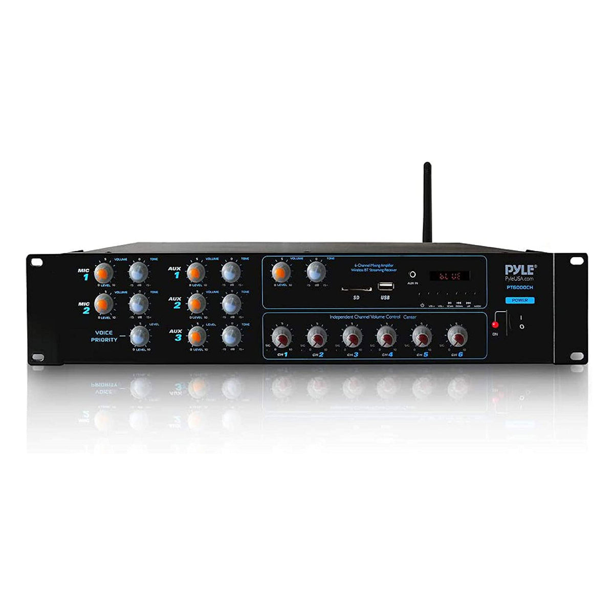 Pyle PT6000CH Bluetooth Home Audio 4200 Watt 6 Channel Stereo Receiver (4 Pack)