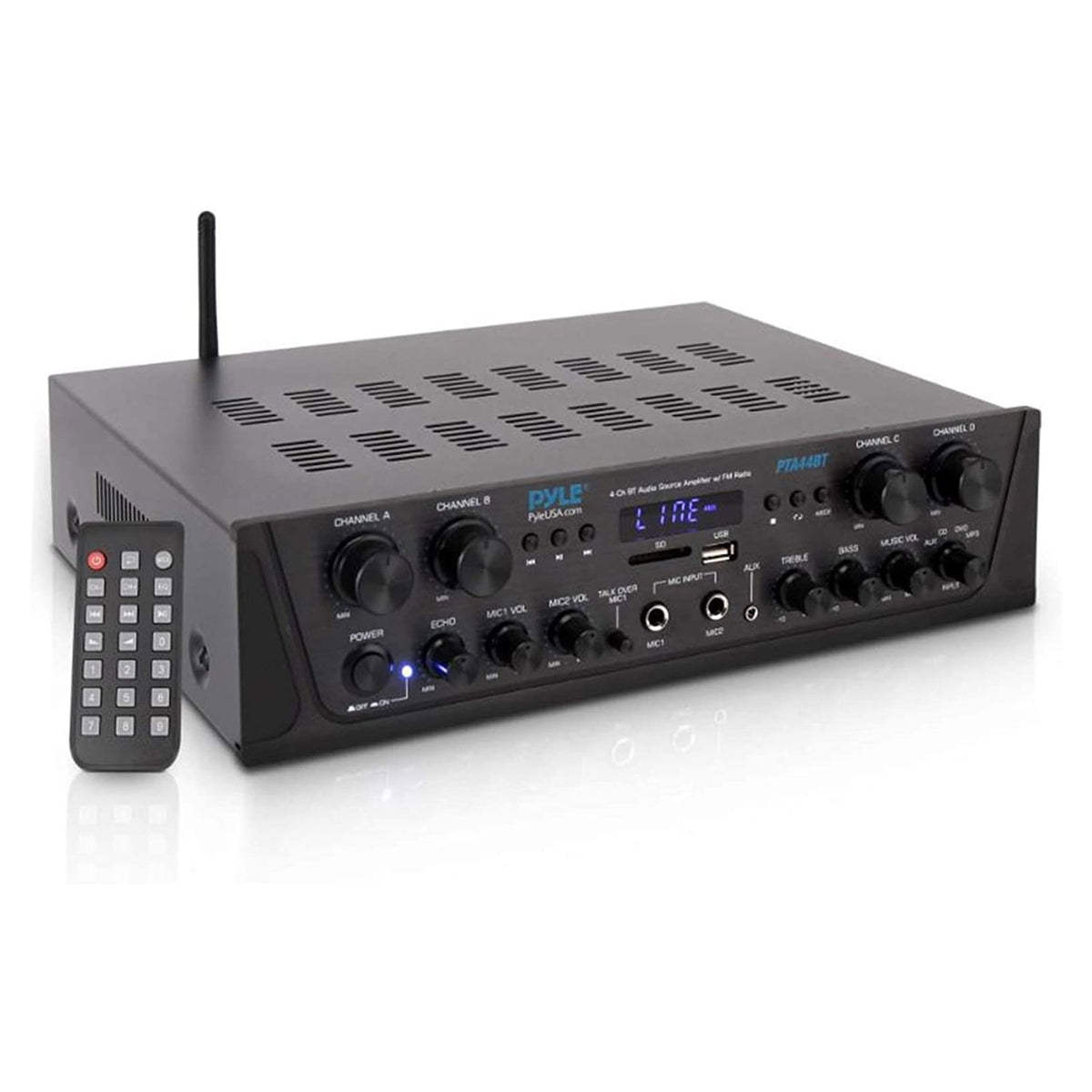 Pyle Bluetooth Audio 500 Watt 4 Channel Amplifier Stereo Receiver (For Parts)