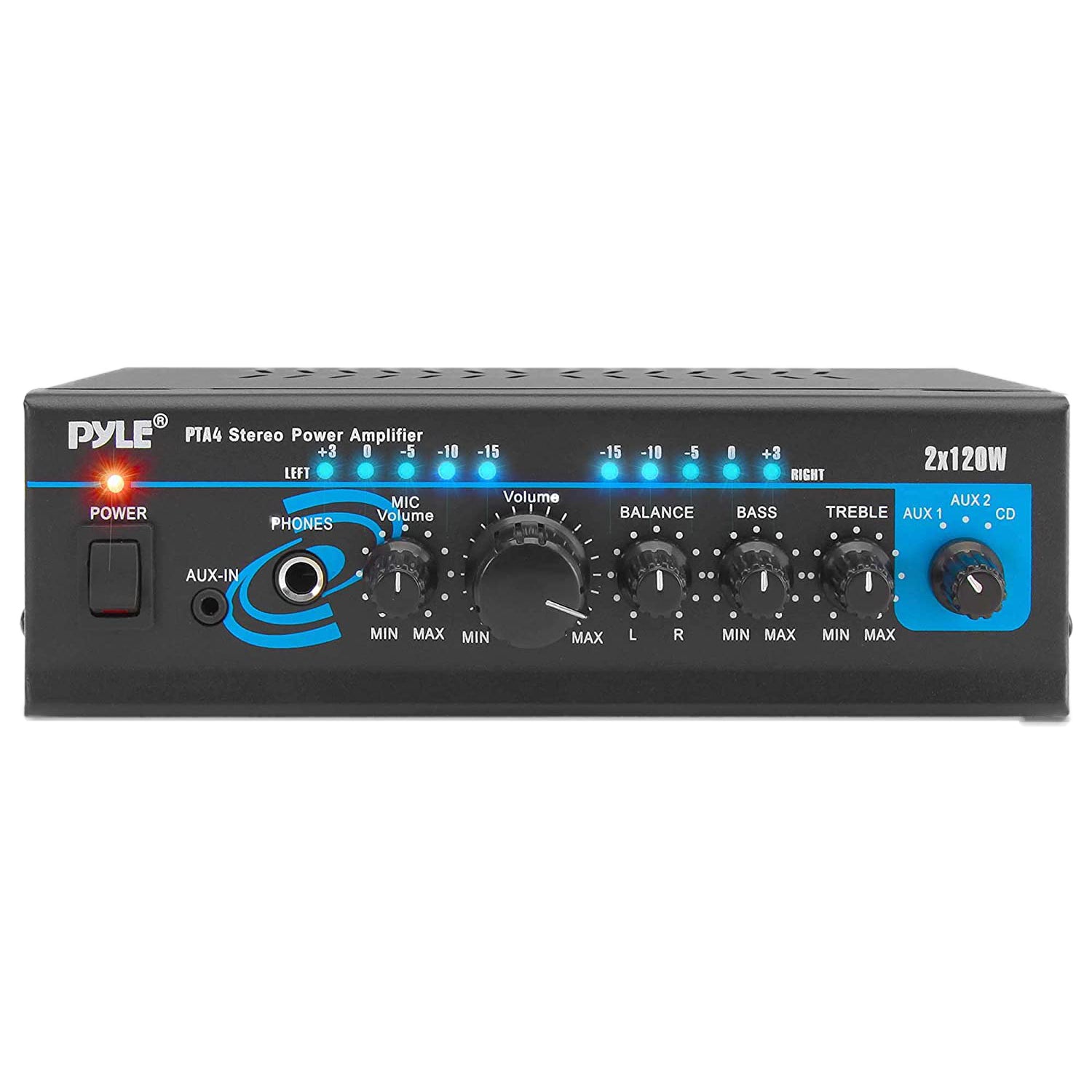 Pyle PTA4 Mini Bluetooth Home Audio 240 Watt 2 Channel Amplifier Stereo Receiver - VMInnovations