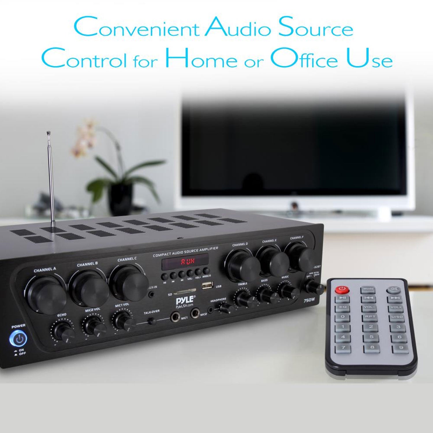 Pyle Bluetooth Home Audio 750 Watt 6 Channel Amplifier Stereo Receiver(Open Box) - VMInnovations