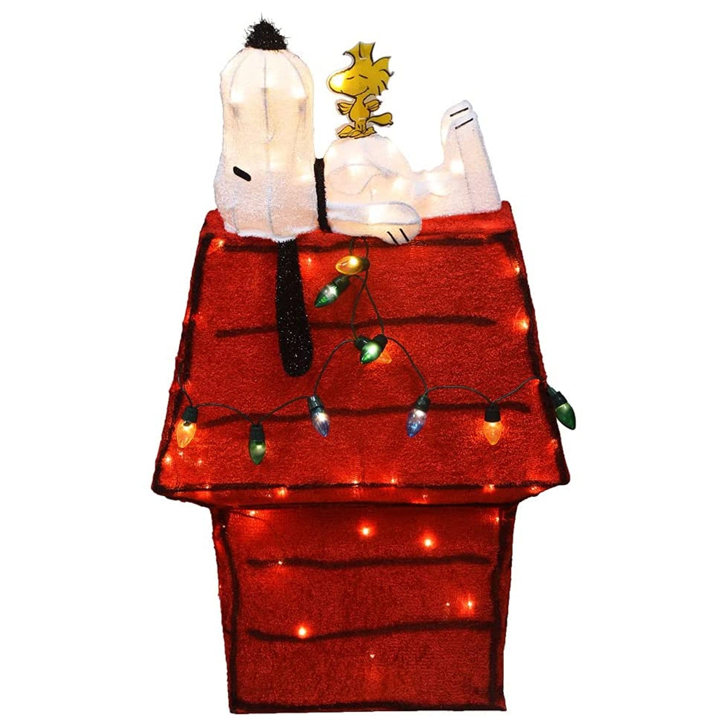 ProductWorks Peanuts 32" Snoopy & Woodstock Pre Lit Yard Decoration (Open Box) - VMInnovations