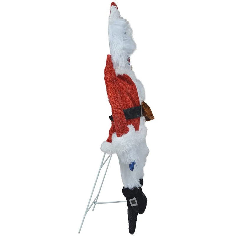 ProductWorks 32 Inch Pre Lit Santa & 24 Inch Snowman Christmas Yard Decorations