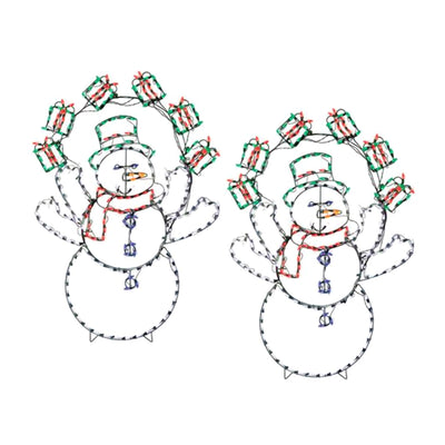 ProductWorks 60 Inch Pro-Line LED Animation Juggling Snowman Decoration (2 Pack)