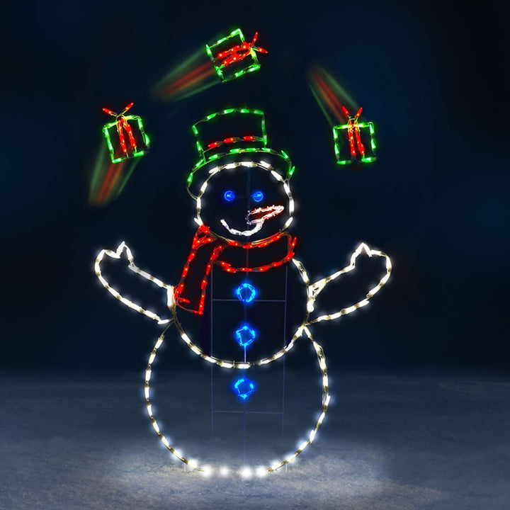 ProductWorks 60" Pro-Line LED Animation Juggling Snowman Christmas Yard Decor - VMInnovations