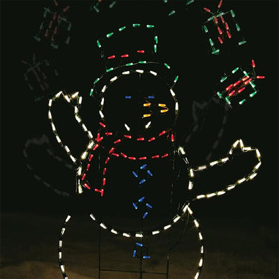 ProductWorks LED Animation Snowman with Gifts Christmas Decoration (Open Box)