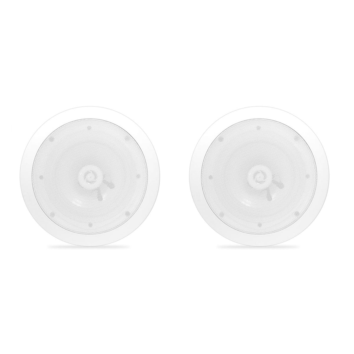 Pyle 8 Inch 400 Watt 2 Way Indoor/Outdoor In Wall Ceiling Speaker, White, 2 Pair