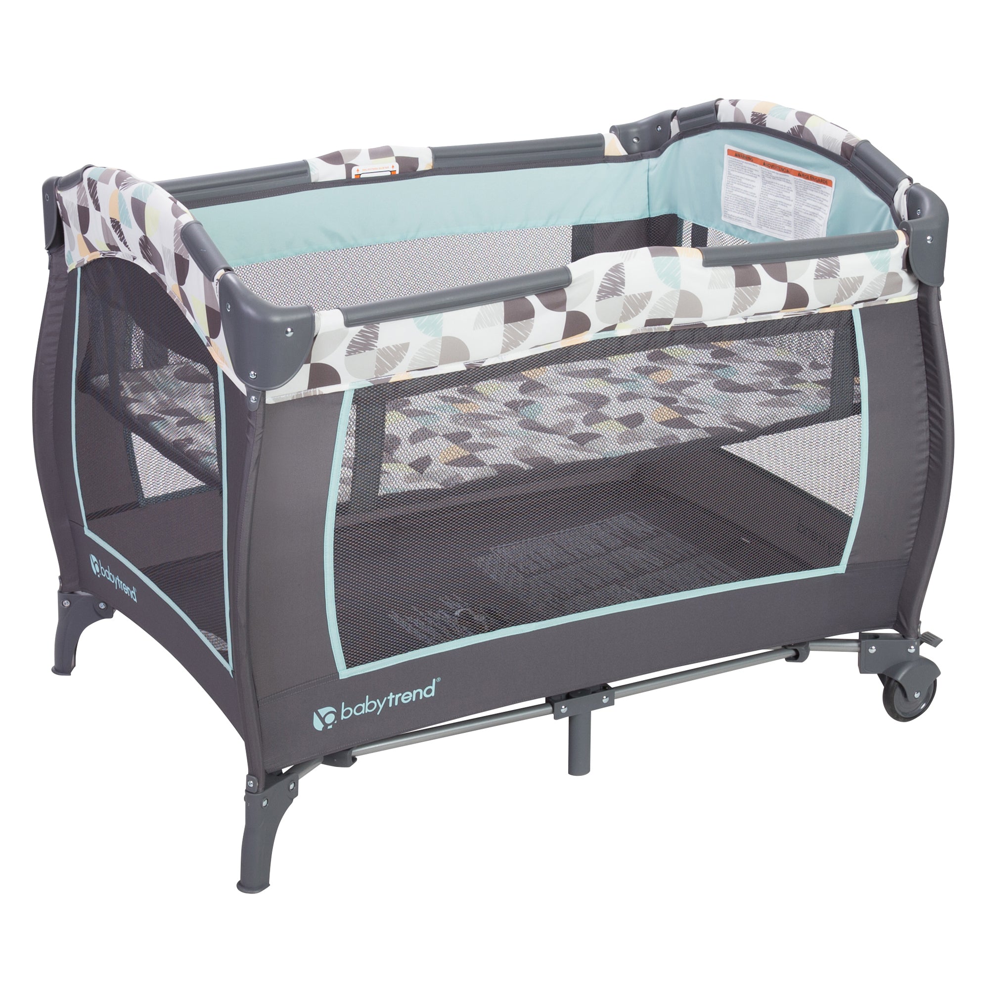 Baby Trend Trend-E Nursery Center Playard Portable Crib w/ Bassinet, Doodle Dots - VMInnovations