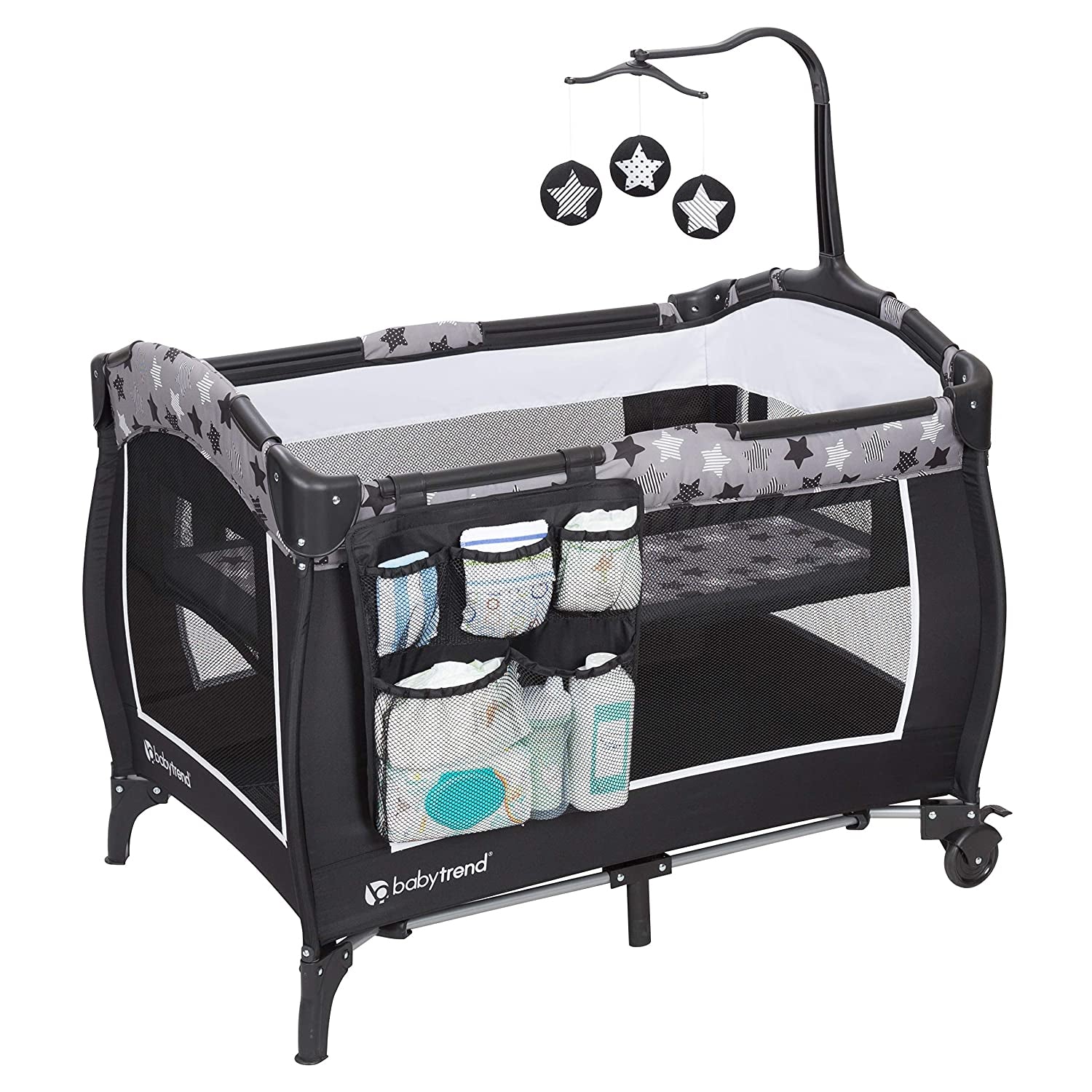 Baby Trend E Rising Star Nursery Center Pack Baby Changing Table & Playard, Gray - VMInnovations