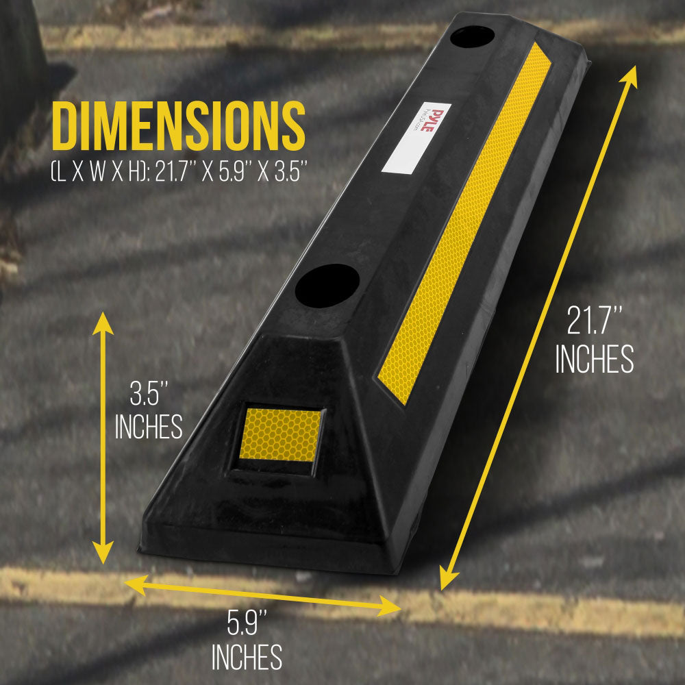 Pyle PCRSTP22 22" Car/Truck Vehicle Driveway Parking Wheel Stop Block (4 Pairs)
