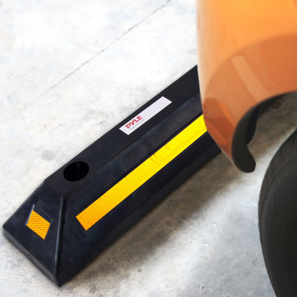 Pyle PCRSTP22 22" Car/Truck Vehicle Driveway Parking Wheel Stop Block (4 Pairs)