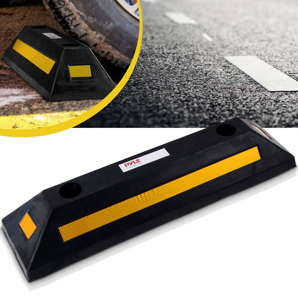 Pyle PCRSTP11 22 Inch Vehicle Driveway Parking Spot Wheel Guide Stop (4 Pack) - VMInnovations