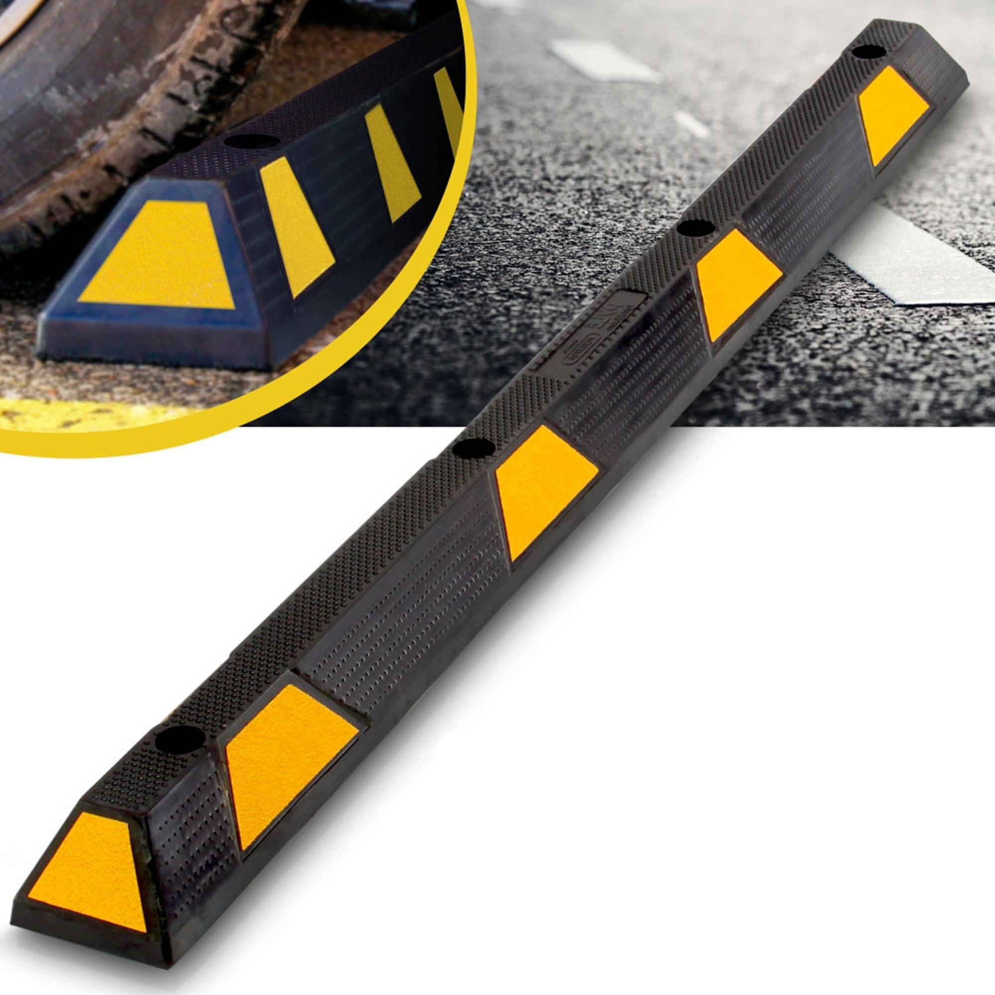 Pyle 72" Car/Truck Vehicle Driveway Parking Wheel Stop Block (2 Pack) (Open Box) - VMInnovations