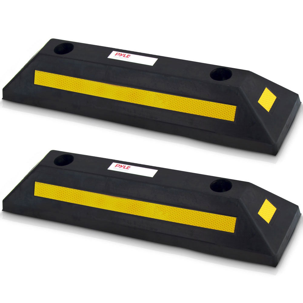 Pyle PCRSTP22 22" Car/Truck Vehicle Driveway Parking Wheel Stop Block (4 Pairs)
