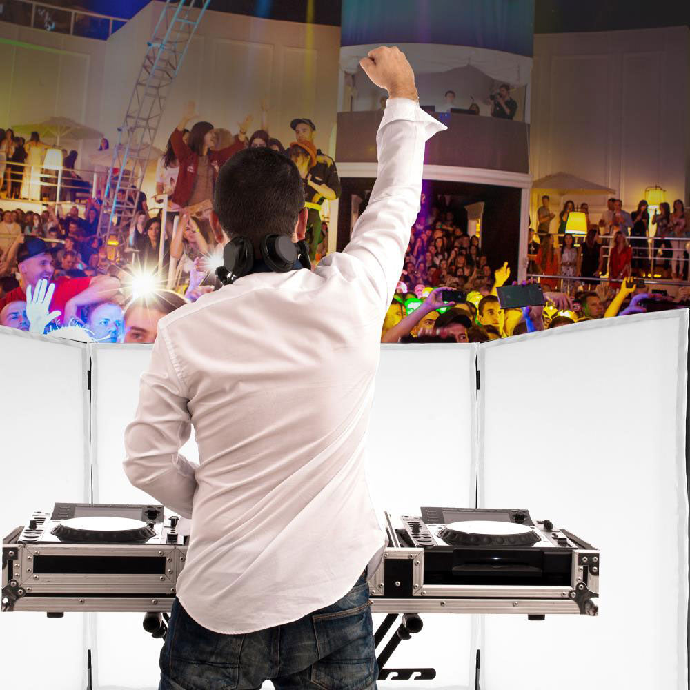 Pyle PDJFAC12 24.2 x 48 x 46 Inch DJ Booth Stand Cover Screen Scrim Panel Facade - VMInnovations