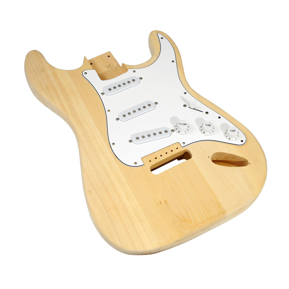 Pyle Pro Unfinished Strat Electric Guitar Build It Yourself Music Instrument Kit