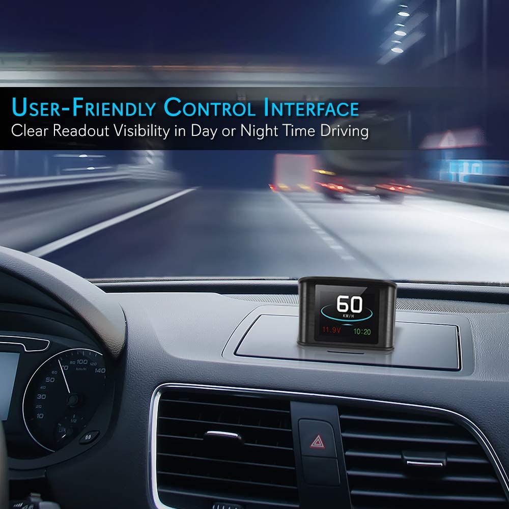 Pyle Mini 2.6 Inch Universal Vehicle Car HUD Dashboard Heads Up Display (2 Pack)