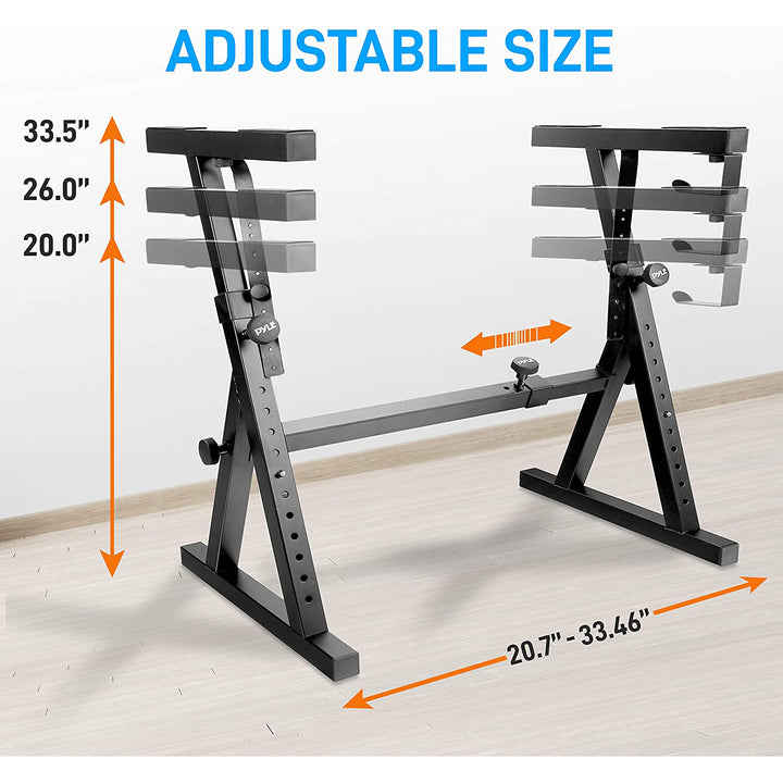 Pyle PKST38.5 Heavy Duty Adjustable Folding Z Style Piano Keyboard Stand, Black - VMInnovations