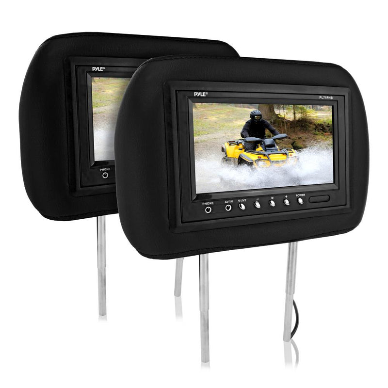 Pyle PL71PHB 7 Inch Universal Vehicle Headrest Video Monitor w/ Speaker, 4 Pair