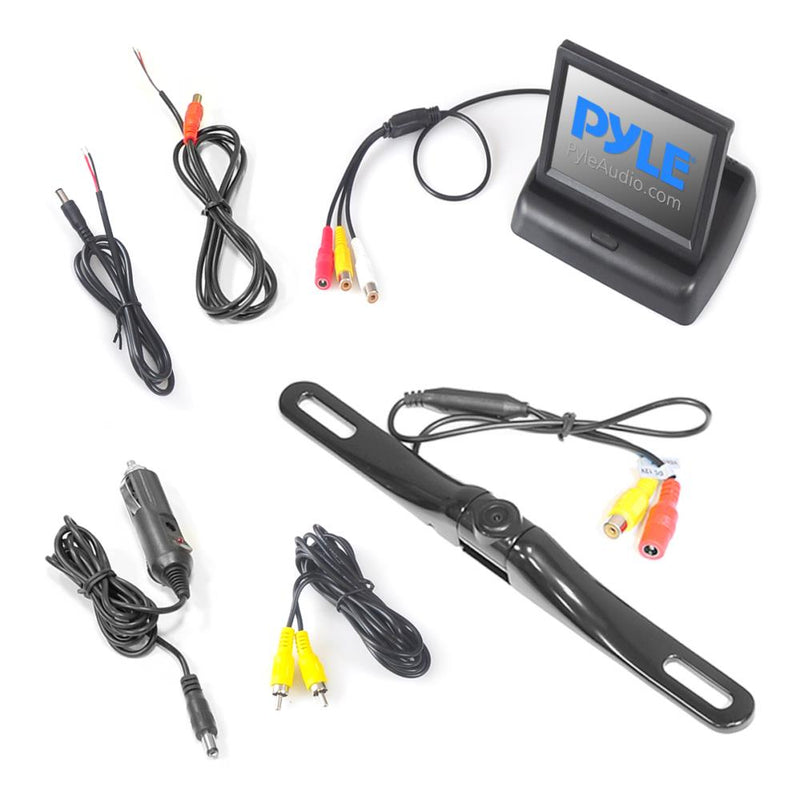 Pyle PLCM4500 Backup Rear View Car Camera and Pop Up Monitor System (4 Pack)