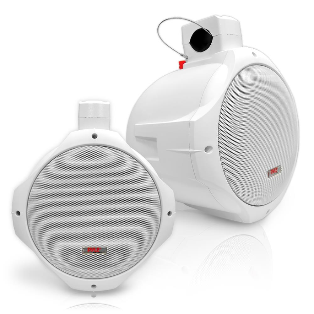 Pyle 200 Watt Dual Tower Marine Wakeboard Speakers, White (Pair) (Open Box)