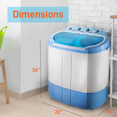 Pyle 2 in 1 Portable Compact Mini Top Load Washing Machine and Spin Dryer Unit