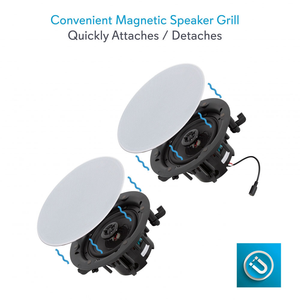 Pyle PWRC55BT Dual 5.25" 240W In Wall/Ceiling Bluetooth Home Audio Speaker Kit