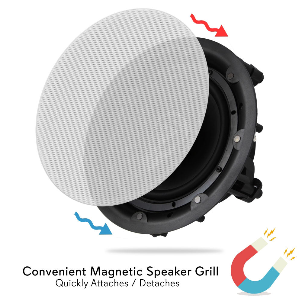 Pyle Dual 8 Inch 360W In Wall/Ceiling Bluetooth Home Audio Speaker Kit(Open Box) - VMInnovations