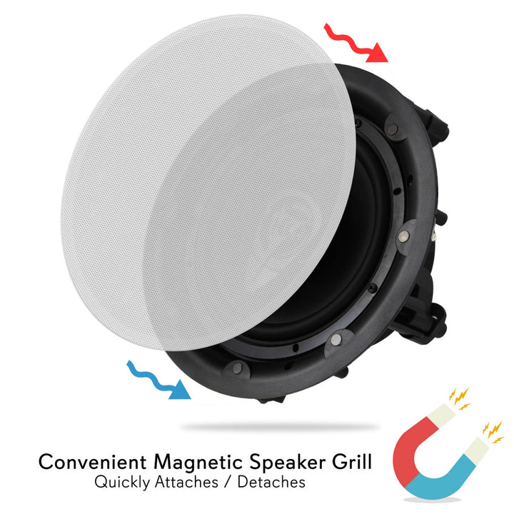 Pyle Dual 8 Inch 360W In Wall/Ceiling Bluetooth Home Audio Speaker Kit(Open Box) - VMInnovations