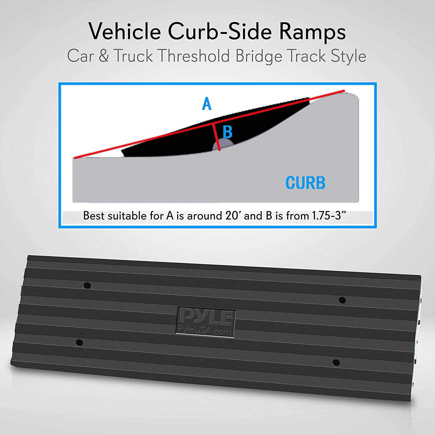 Pyle Car/Truck Curbside Driveway Ramp Threshold Bridge Track (2pk) (Open Box) - VMInnovations