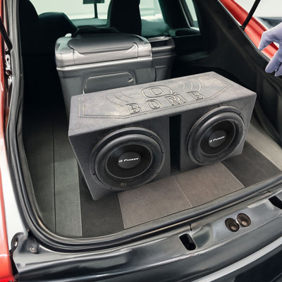 Q-POWER QBOMB12V 12" Rhino Lined Dual Vented Car Sub Box Enclosure (Open Box)