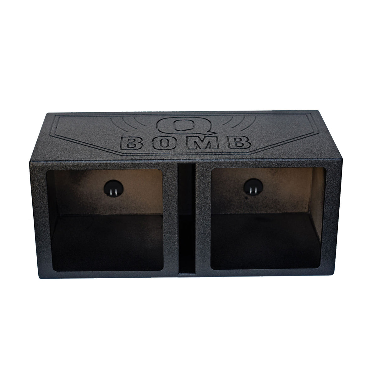QPower QBOMB 15 Inch Center Vented Dual Subwoofer Enclosure, Square (Open Box)